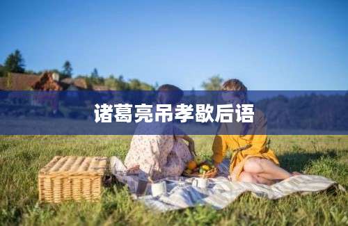 诸葛亮吊孝歇后语