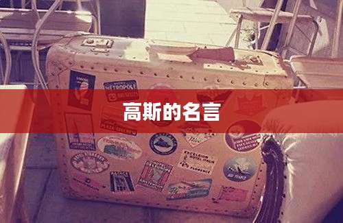 高斯的名言