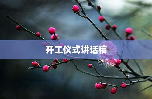 开工仪式讲话稿