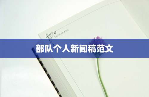 部队个人新闻稿范文