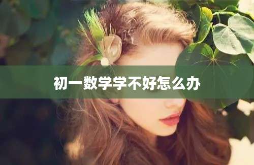初一数学学不好怎么办