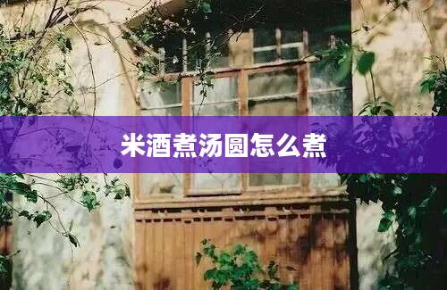 米酒煮汤圆怎么煮