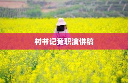村书记竞职演讲稿