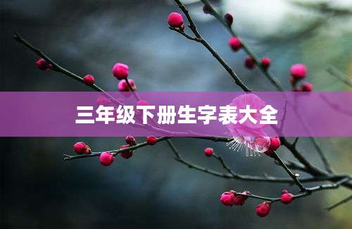 三年级下册生字表大全