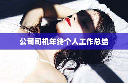 公司司机年终个人工作总结