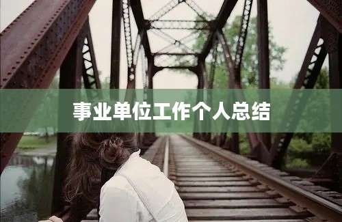 事业单位工作个人总结