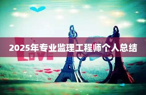 2025年专业监理工程师个人总结