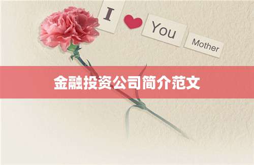 金融投资公司简介范文