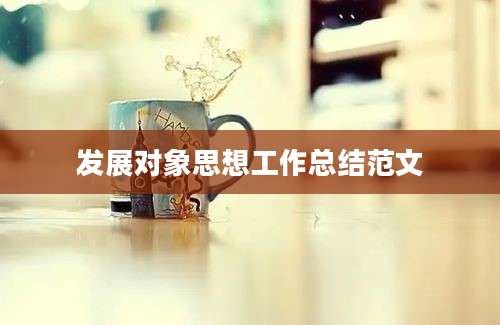 发展对象思想工作总结范文