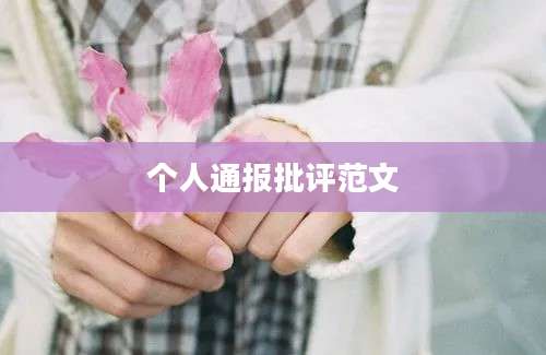 个人通报批评范文