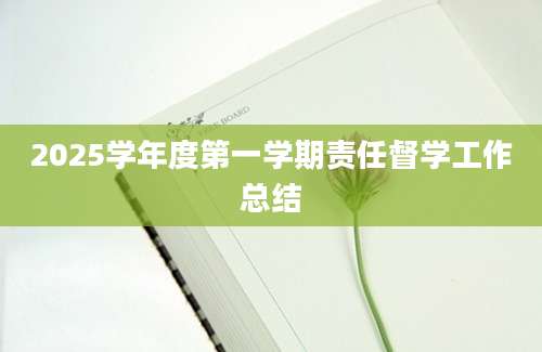 2025学年度第一学期责任督学工作总结