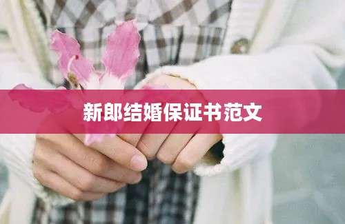 新郎结婚保证书范文