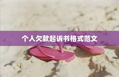 个人欠款起诉书格式范文