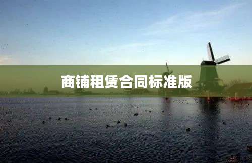 商铺租赁合同标准版