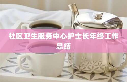 社区卫生服务中心护士长年终工作总结