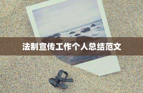 法制宣传工作个人总结范文
