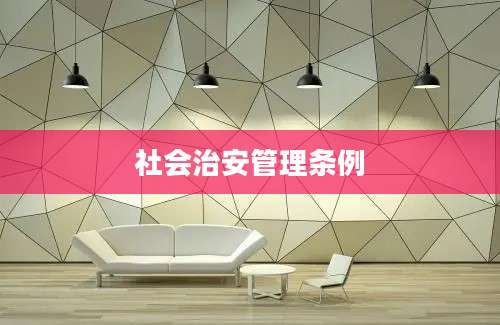 社会治安管理条例