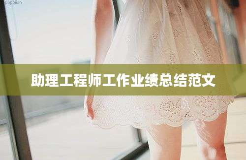 助理工程师工作业绩总结范文