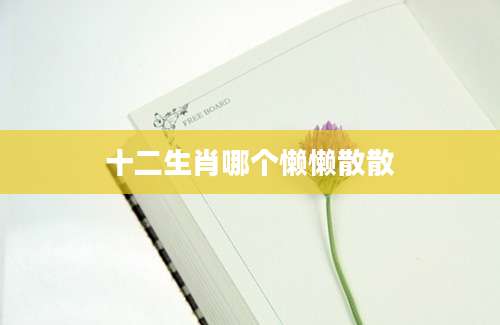 十二生肖哪个懒懒散散