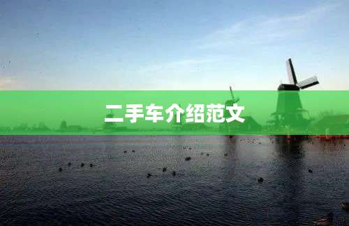 二手车介绍范文