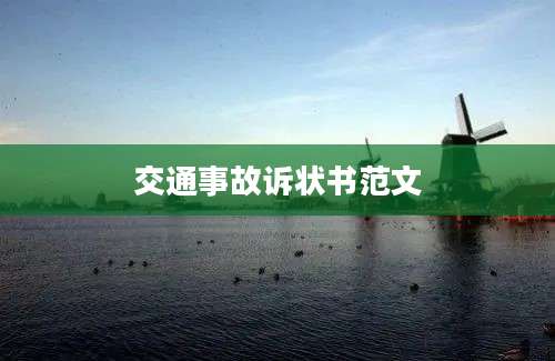 交通事故诉状书范文