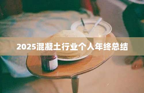 2025混凝土行业个人年终总结