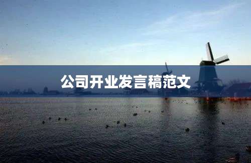 公司开业发言稿范文
