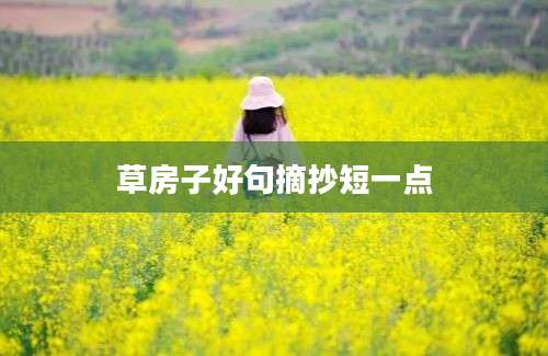 草房子好句摘抄短一点