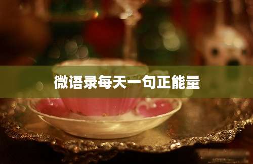 微语录每天一句正能量
