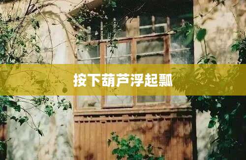 按下葫芦浮起瓢