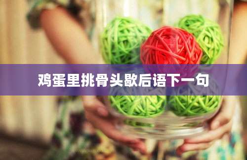 鸡蛋里挑骨头歇后语下一句