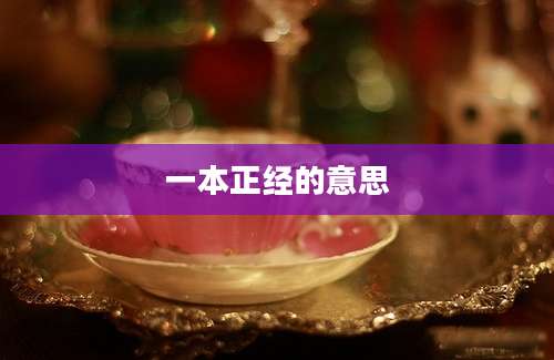一本正经的意思