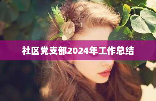 社区党支部2024年工作总结