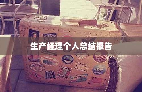 生产经理个人总结报告