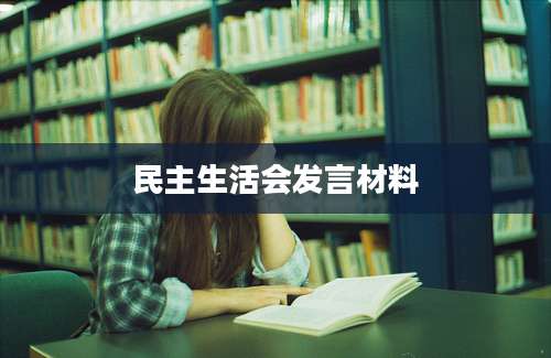 民主生活会发言材料