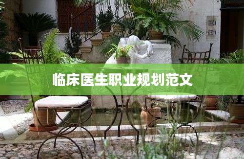 临床医生职业规划范文
