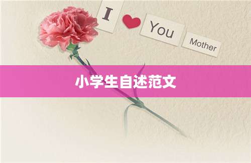 小学生自述范文
