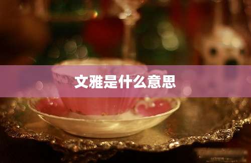文雅是什么意思
