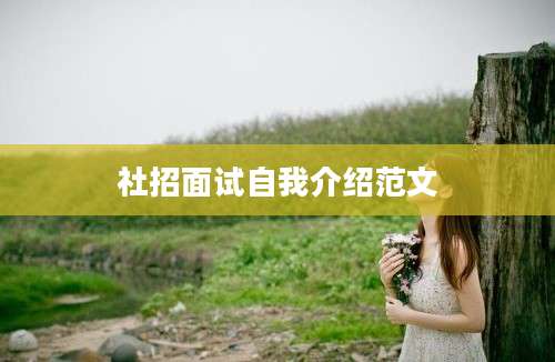 社招面试自我介绍范文