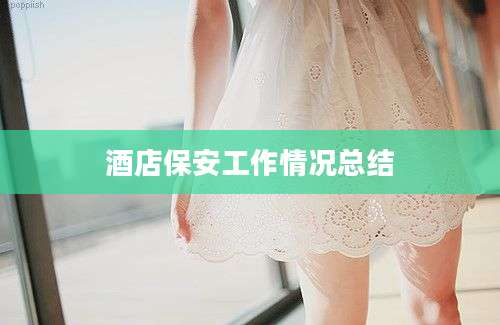 酒店保安工作情况总结