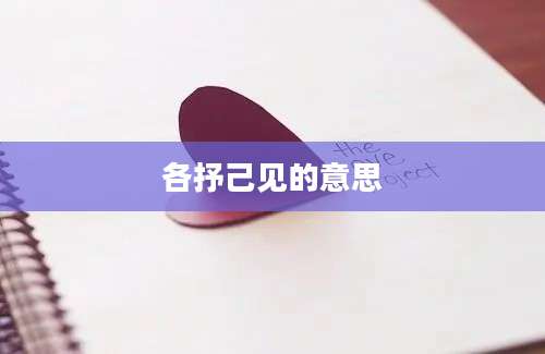 各抒己见的意思