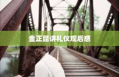 金正昆讲礼仪观后感