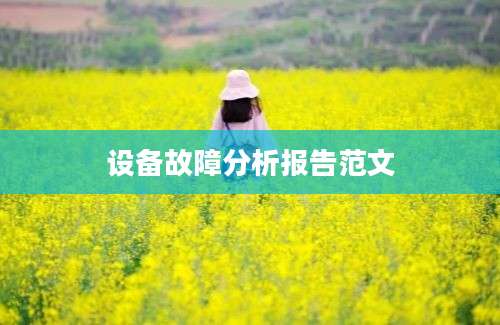 设备故障分析报告范文
