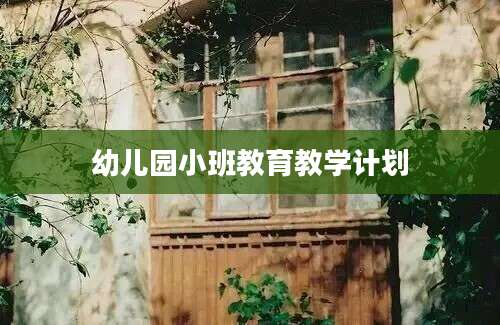 幼儿园小班教育教学计划