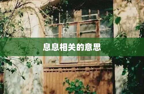 息息相关的意思