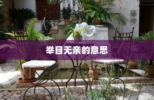 举目无亲的意思