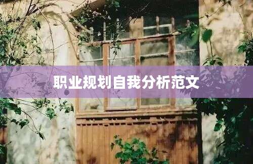 职业规划自我分析范文