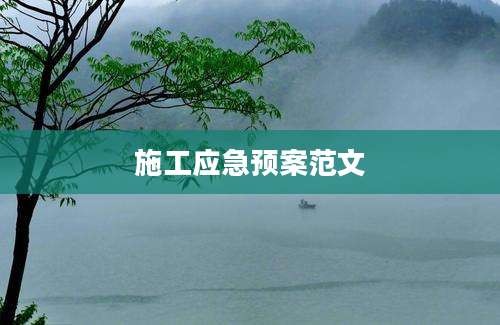施工应急预案范文