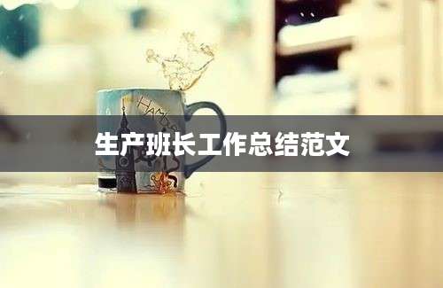 生产班长工作总结范文