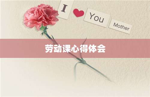 劳动课心得体会